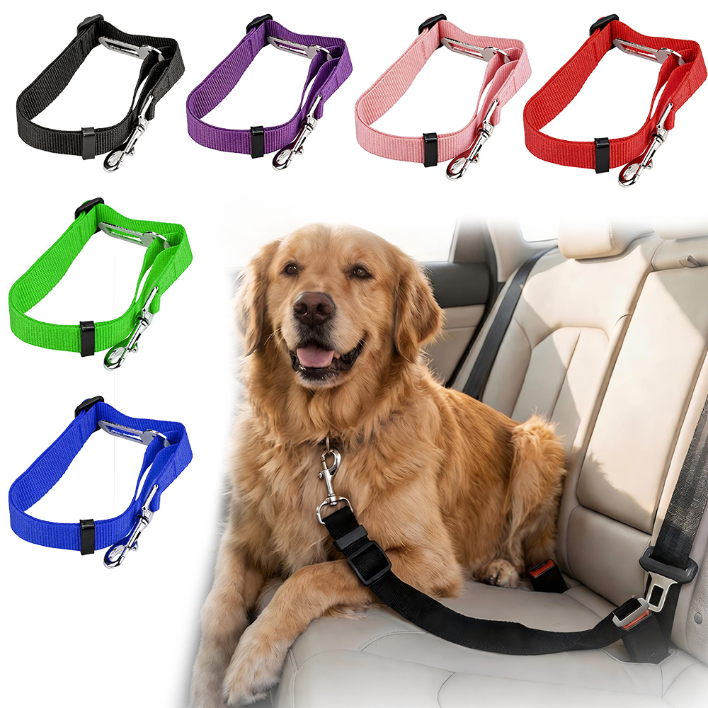 Dog Seat Belt Harness Safety Tether - حزام أمان للكلاب في السيارة، حزام