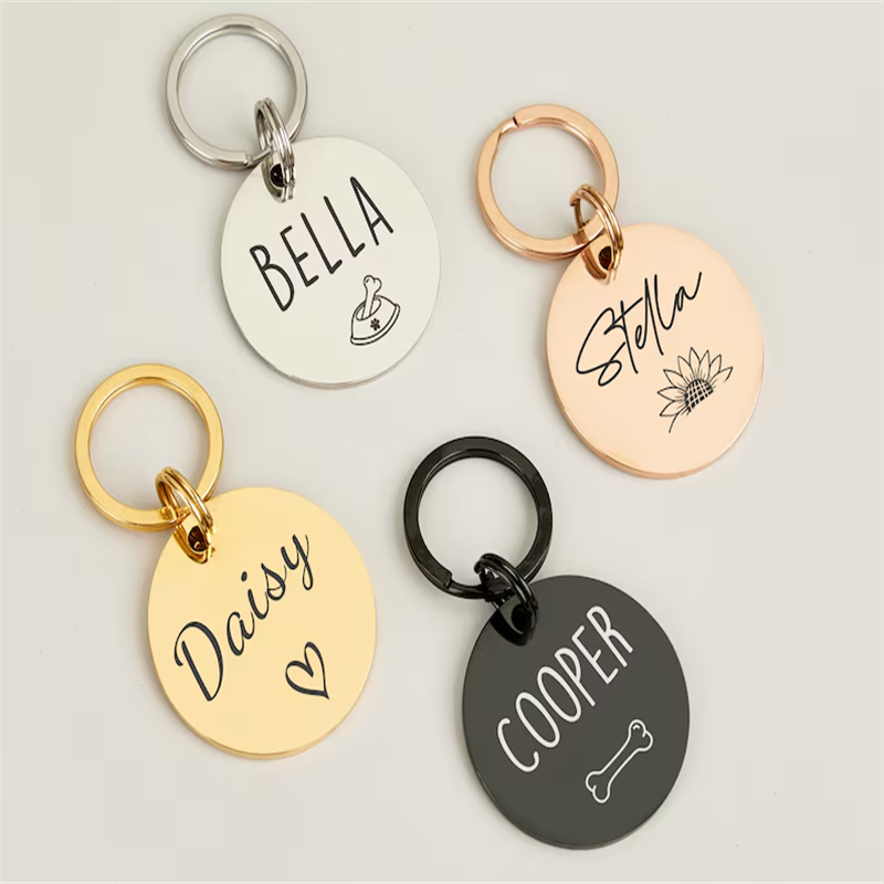 Reflective Dog Collar Personalized Engraved - علامة هوية الحيوانات الأليفة منقوشة على