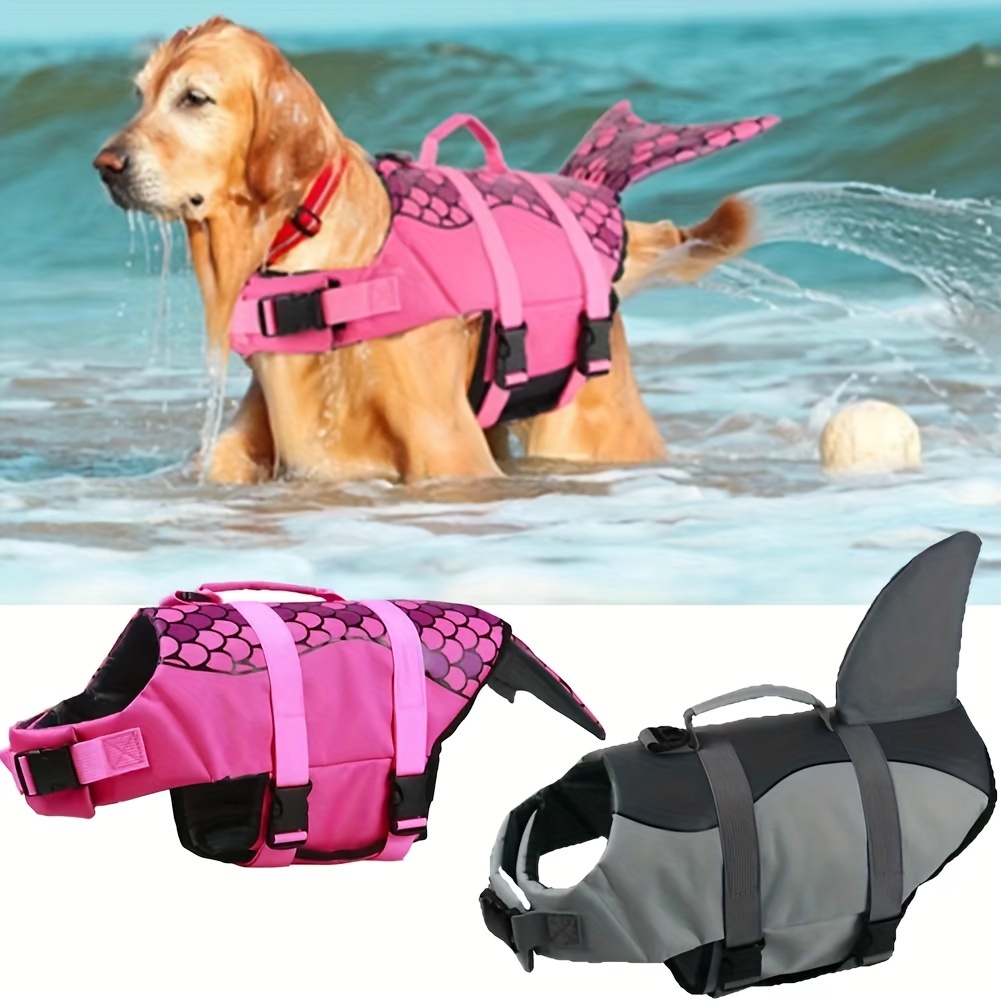 Dog Life Jacket Vest Buoyancy Handle - سترة نجاة للكلاب على شكل سمكة