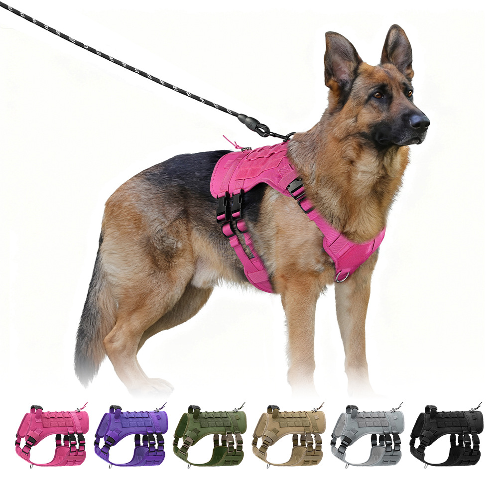 Tactical Dog Harness Military K9 Molle - حزام تكتيكي عسكري قابل للتعديل للكلاب،
