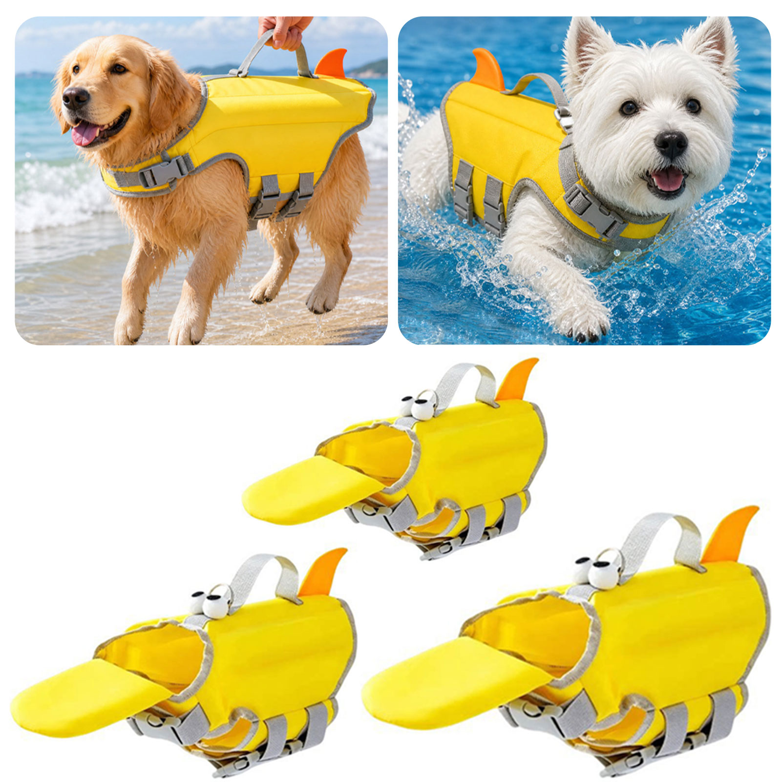Dog Life Jacket Vest Buoyancy Handle - سترات نجاة للكلاب عالية الطفو سترة