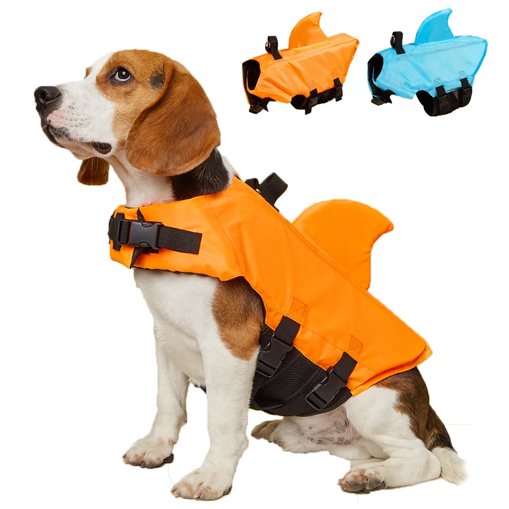 Dog Life Jacket Vest Buoyancy Handle - سترة نجاة للكلاب بتصميم زعنفة القرش