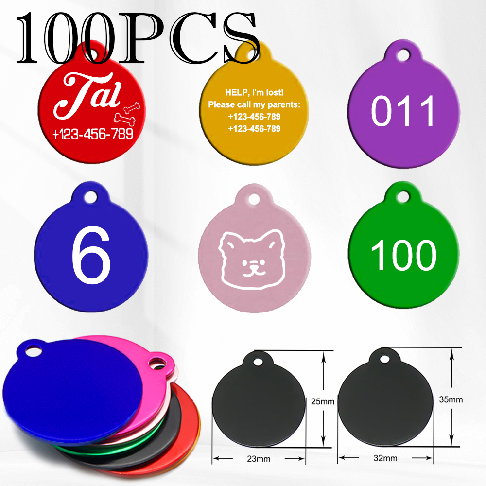 Reflective Dog Collar Personalized Engraved - 100 قطعة مستلزمات الحيوانات الأليفة مع