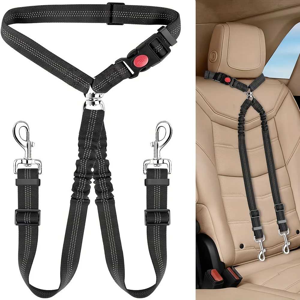 Dog Seat Belt Harness Safety Tether - حزام أمان للكلاب في السيارة، حزام