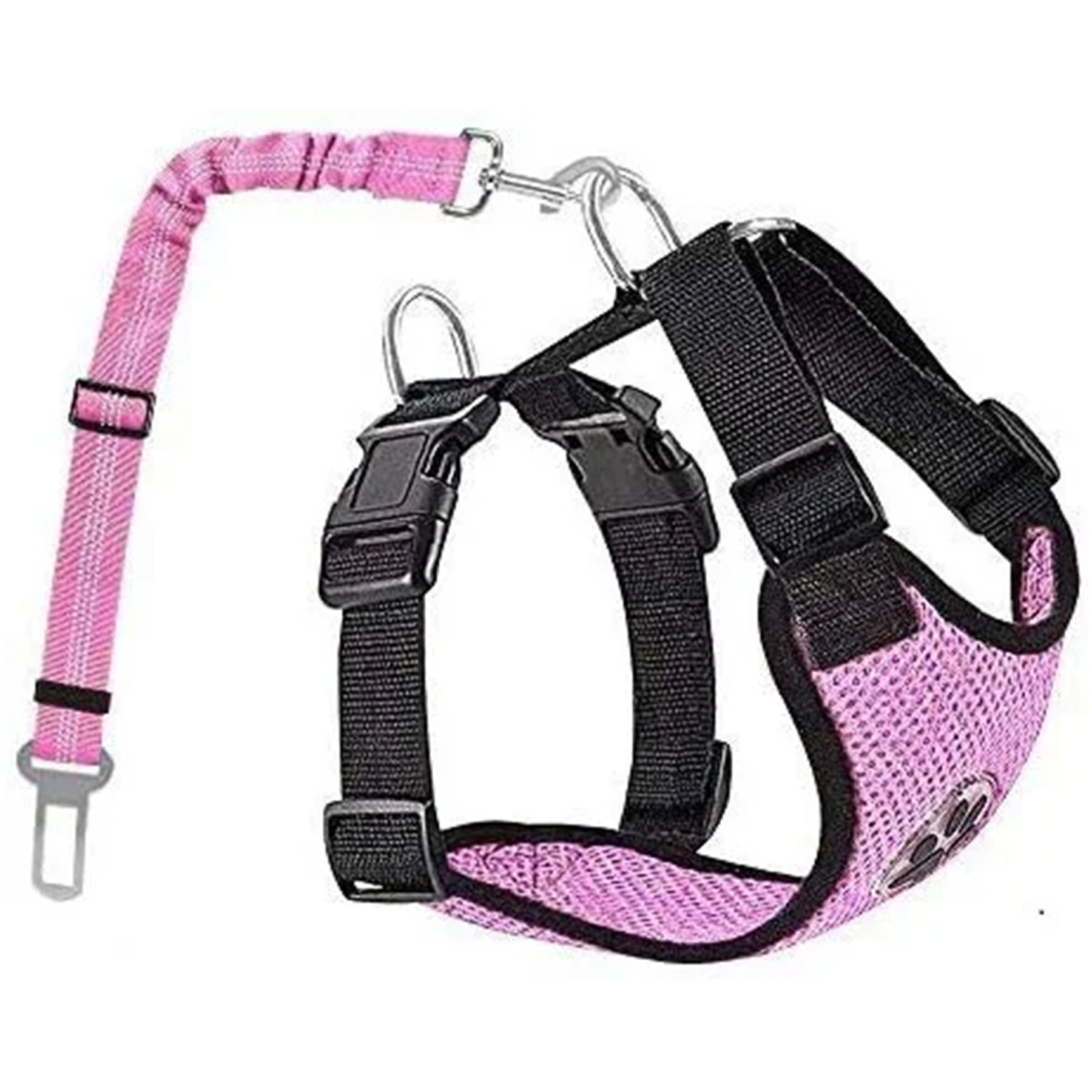 Dog Seat Belt Harness Safety Tether - طقم حزام مقعد سيارة قابل للتعديل
