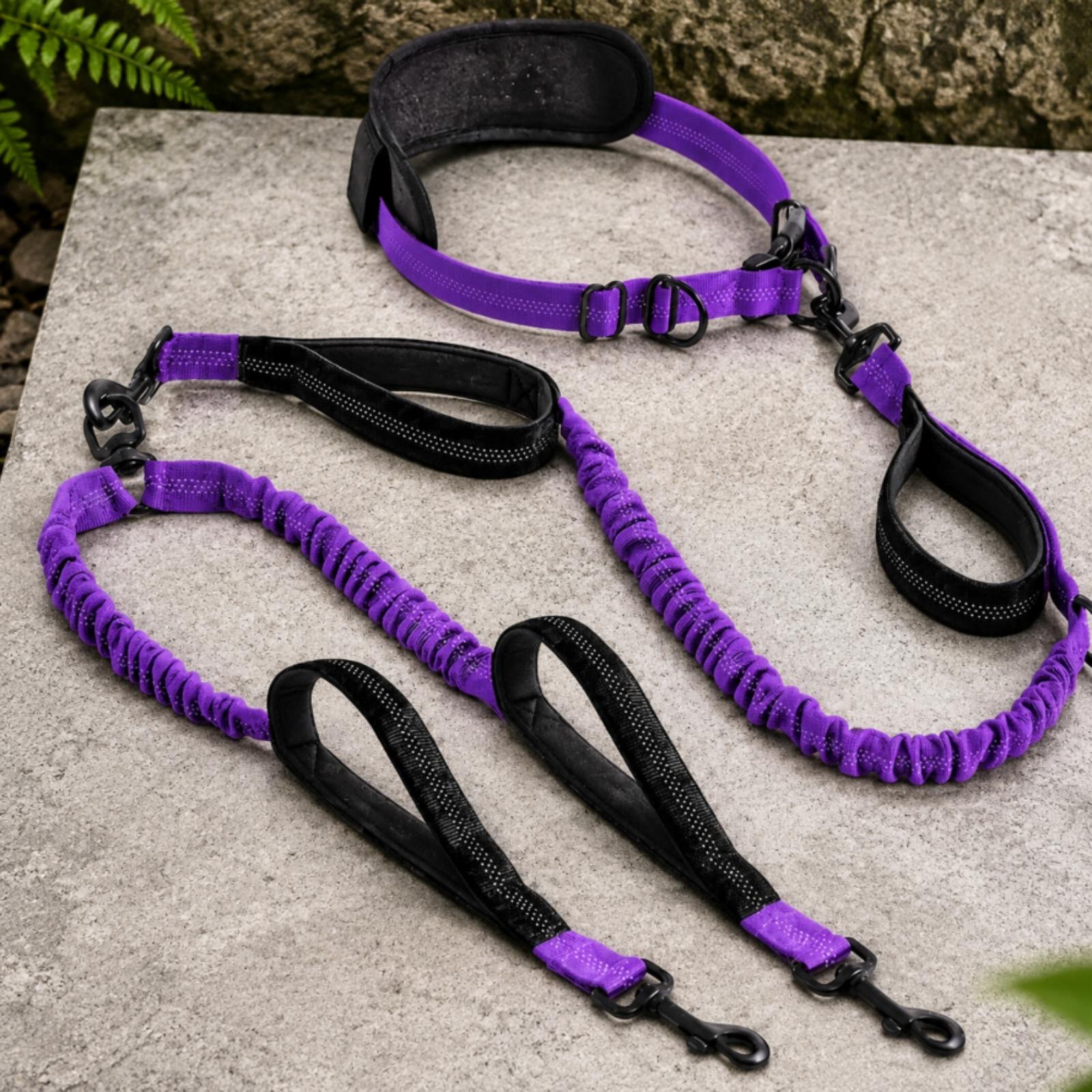 Hands Free Dog Running Leash Waist Belt - حزام مزدوج الرأس للكلاب بدون استخدام