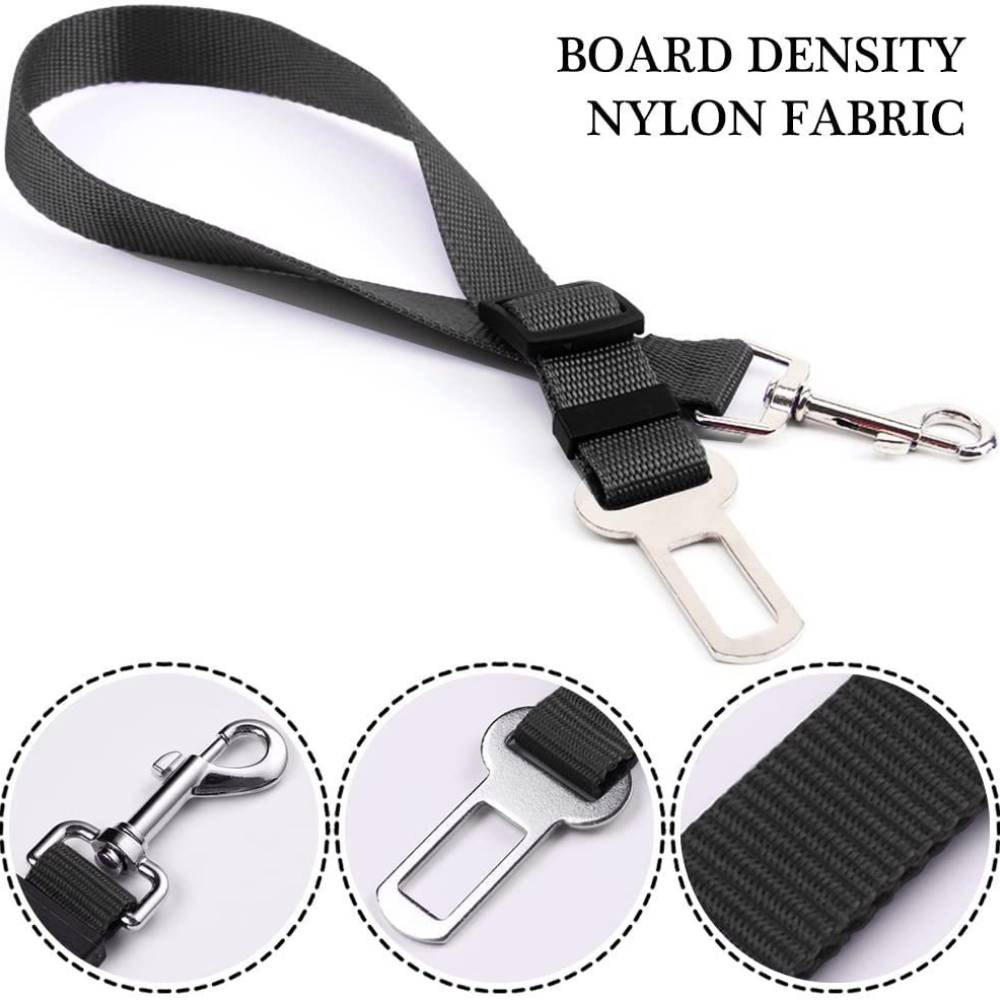 Dog Seat Belt Harness Safety Tether - حزام أمان متين للكلاب، يمكن تعديل