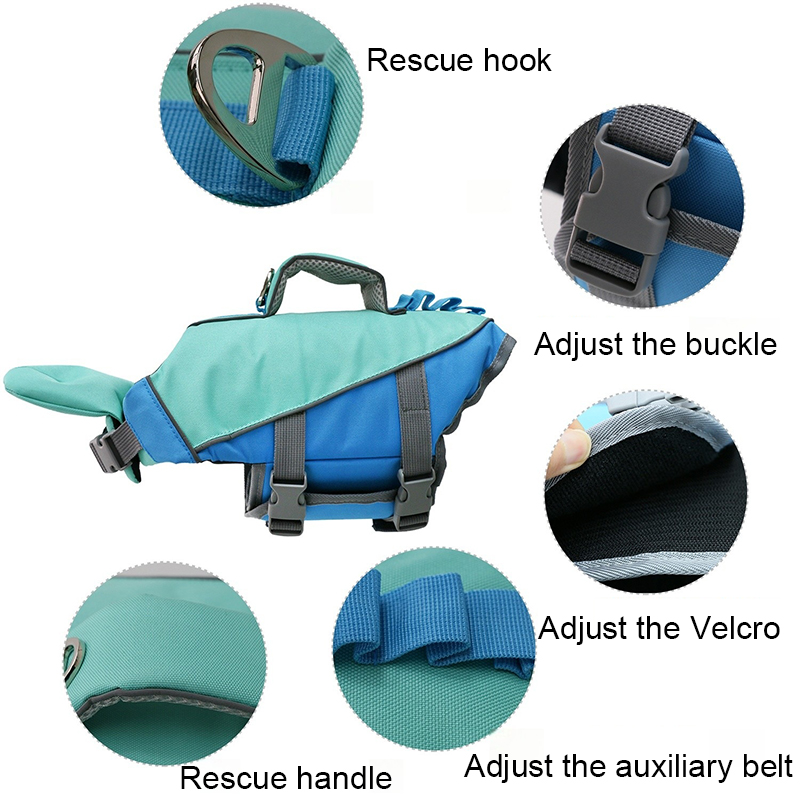 ملابس سباحة للكلاب، سترة نجاة  - مراجعة Dog Life Jacket Vest Buoyancy Handle وسعره