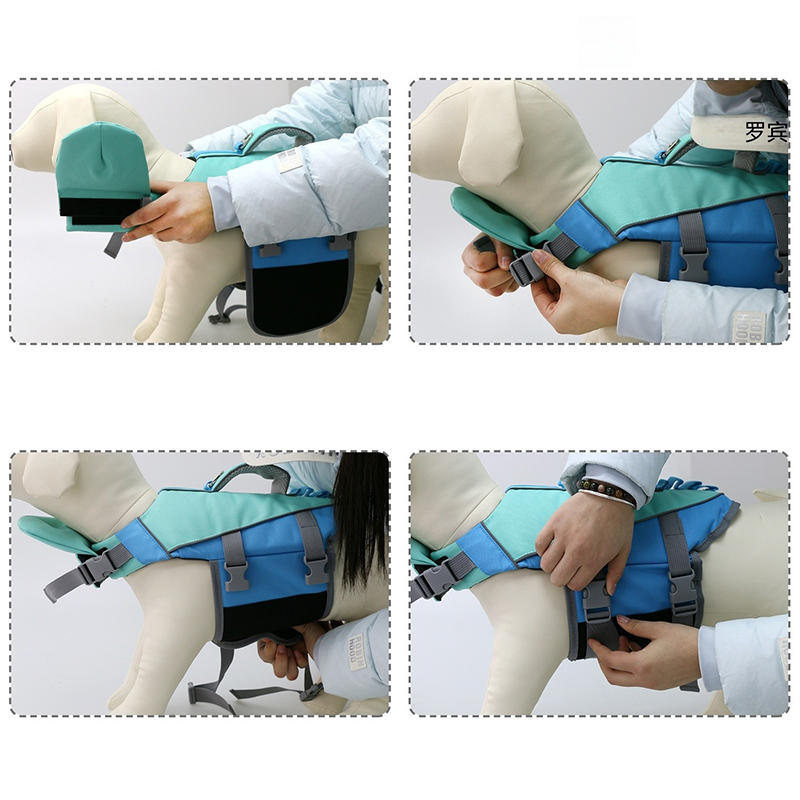 ملابس سباحة للكلاب، سترة نجاة  - مراجعة Dog Life Jacket Vest Buoyancy Handle وسعره