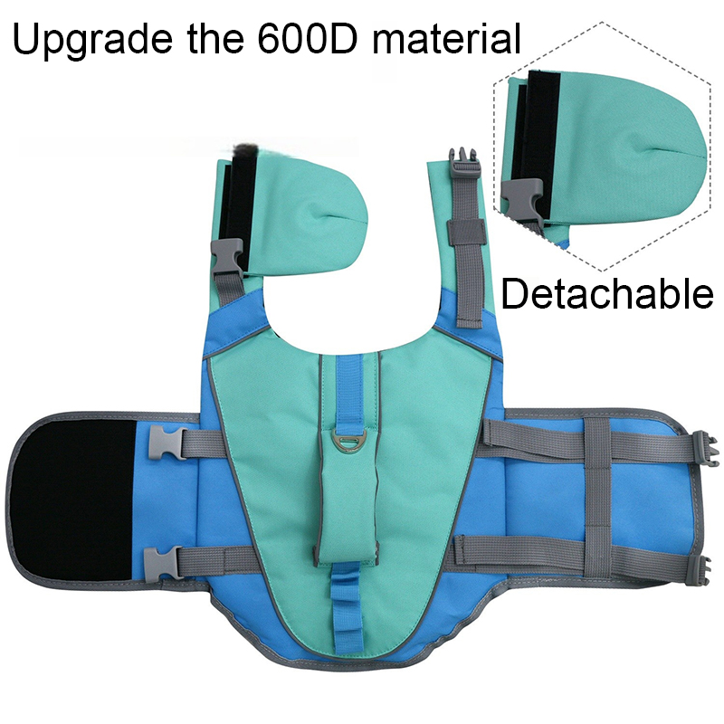 ملابس سباحة للكلاب، سترة نجاة  - مراجعة Dog Life Jacket Vest Buoyancy Handle وسعره