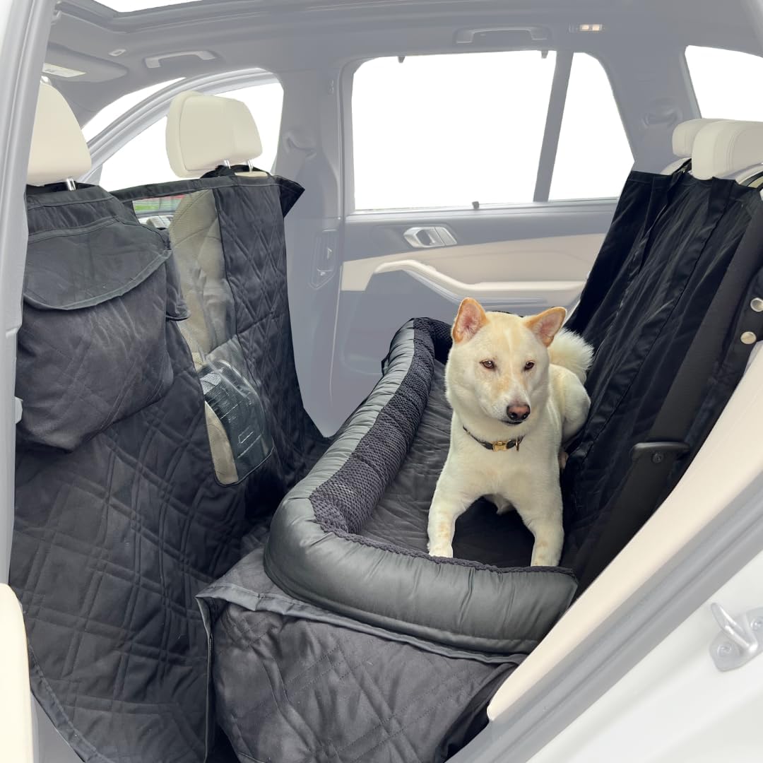 غطاء مقعد السيارة الخلفي للأطف - مراجعة Dog Car Seat Cover Waterproof Back Seat وسعره