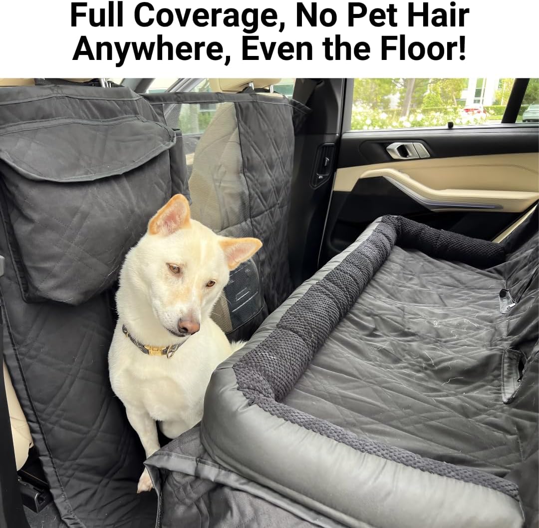 غطاء مقعد السيارة الخلفي للأطف - مراجعة Dog Car Seat Cover Waterproof Back Seat وسعره