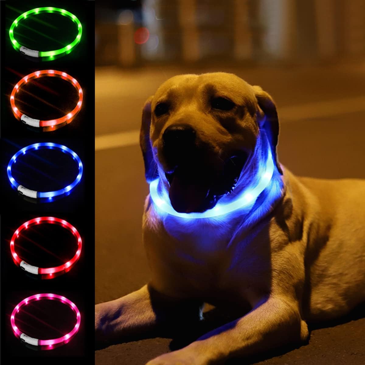 طوق كلب LED من السيليكون، متوه - مراجعة Led Dog Collar Glowing Rechargeable Usb وسعره