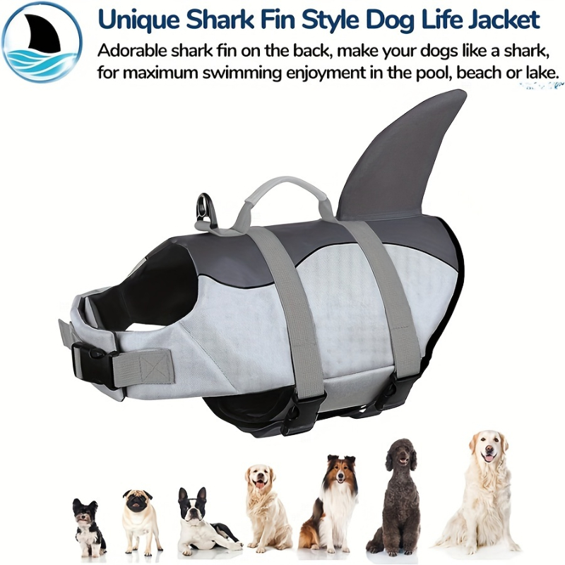 سترة نجاة للكلاب على شكل سمكة  - مراجعة Dog Life Jacket Vest Buoyancy Handle وسعره
