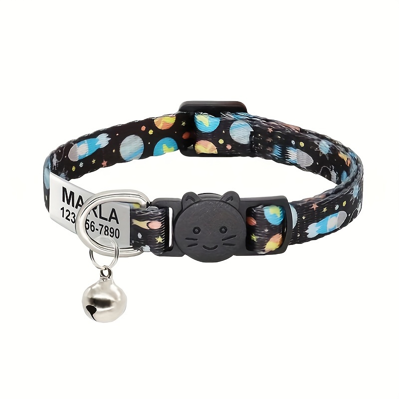 مخصص قابل للتعديل كوكب الفضاء  - مراجعة Reflective Dog Collar Personalized Engraved وسعره