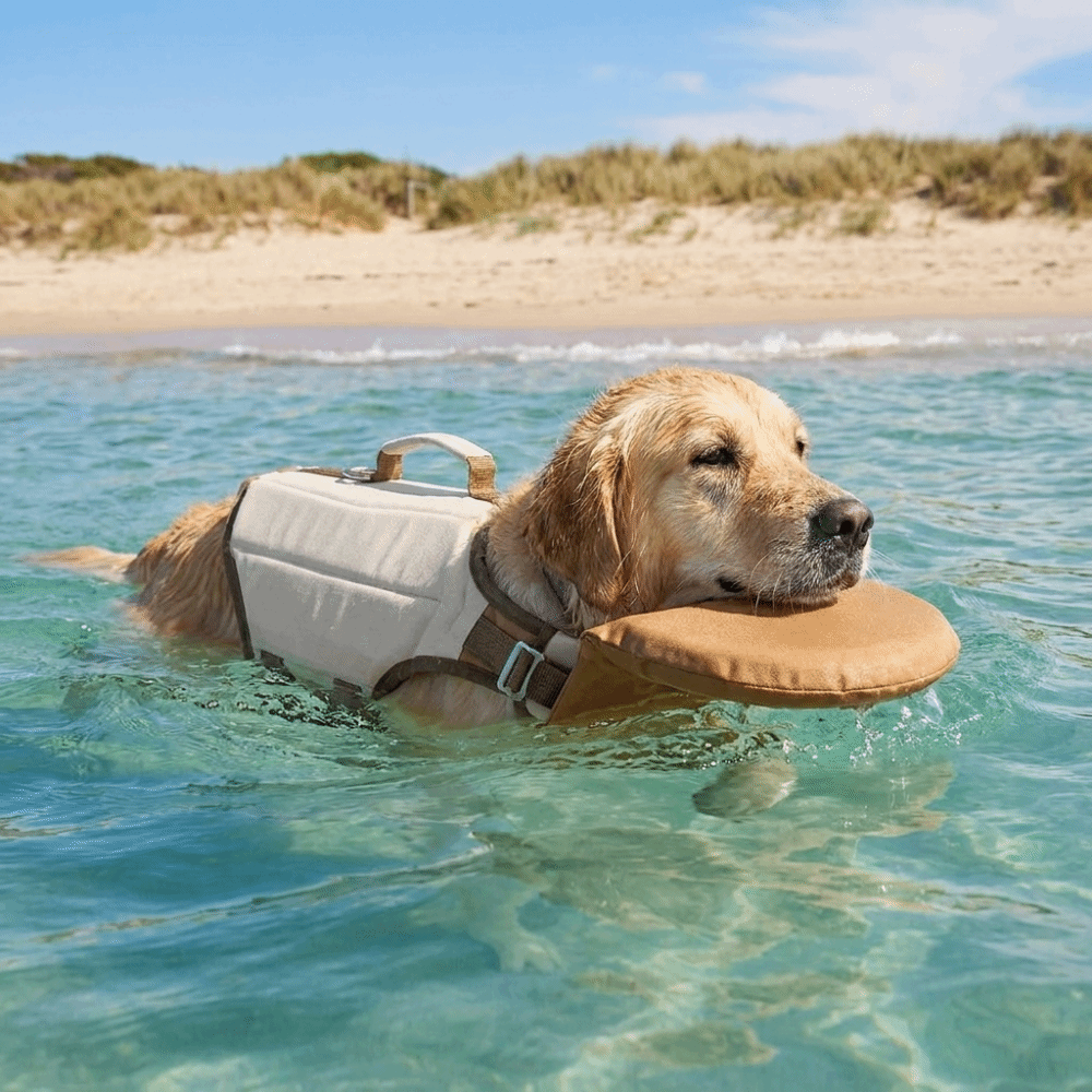 سترة نجاة قابلة للتعديل للكلاب - مراجعة Dog Life Jacket Vest Buoyancy Handle وسعره