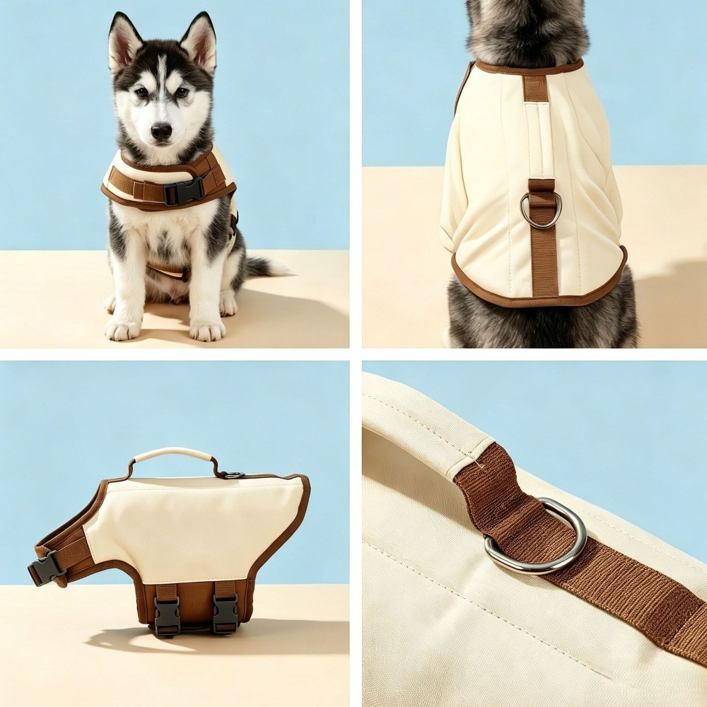 سترة نجاة قابلة للتعديل للكلاب - مراجعة Dog Life Jacket Vest Buoyancy Handle وسعره