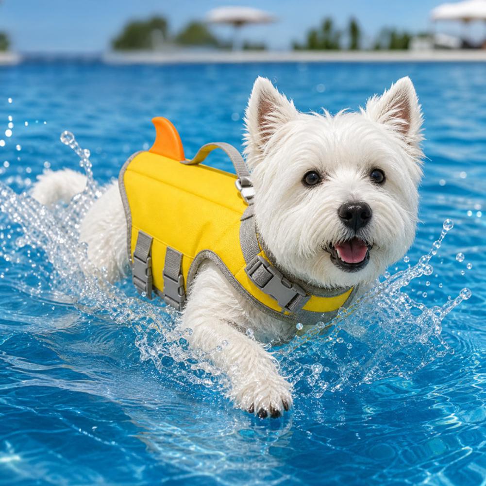 سترة نجاة للكلاب، سترة سباحة ل - مراجعة Dog Life Jacket Vest Buoyancy Handle وسعره