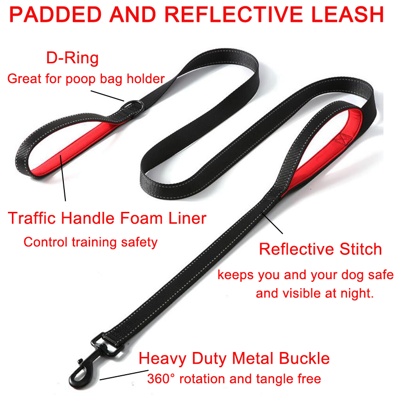 حبل تدريب للكلاب بطول 6 أقدام، - مراجعة Heavy Duty Dog Leash Rope 6Ft Padded وسعره