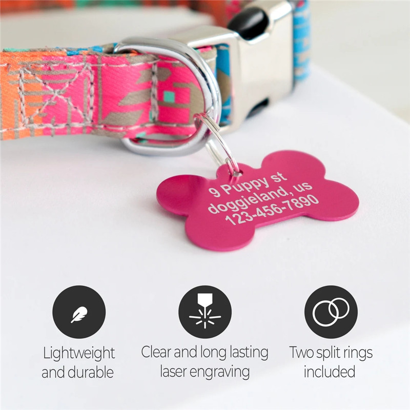 بطاقة تعريف شخصية للحيوانات ال - مراجعة Reflective Dog Collar Personalized Engraved وسعره