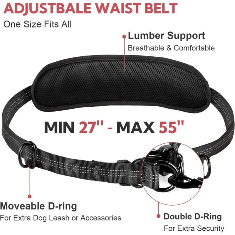 حقيبة بسحاب من بي-إست للاستخدا - مراجعة Hands Free Dog Running Leash Waist Belt وسعره