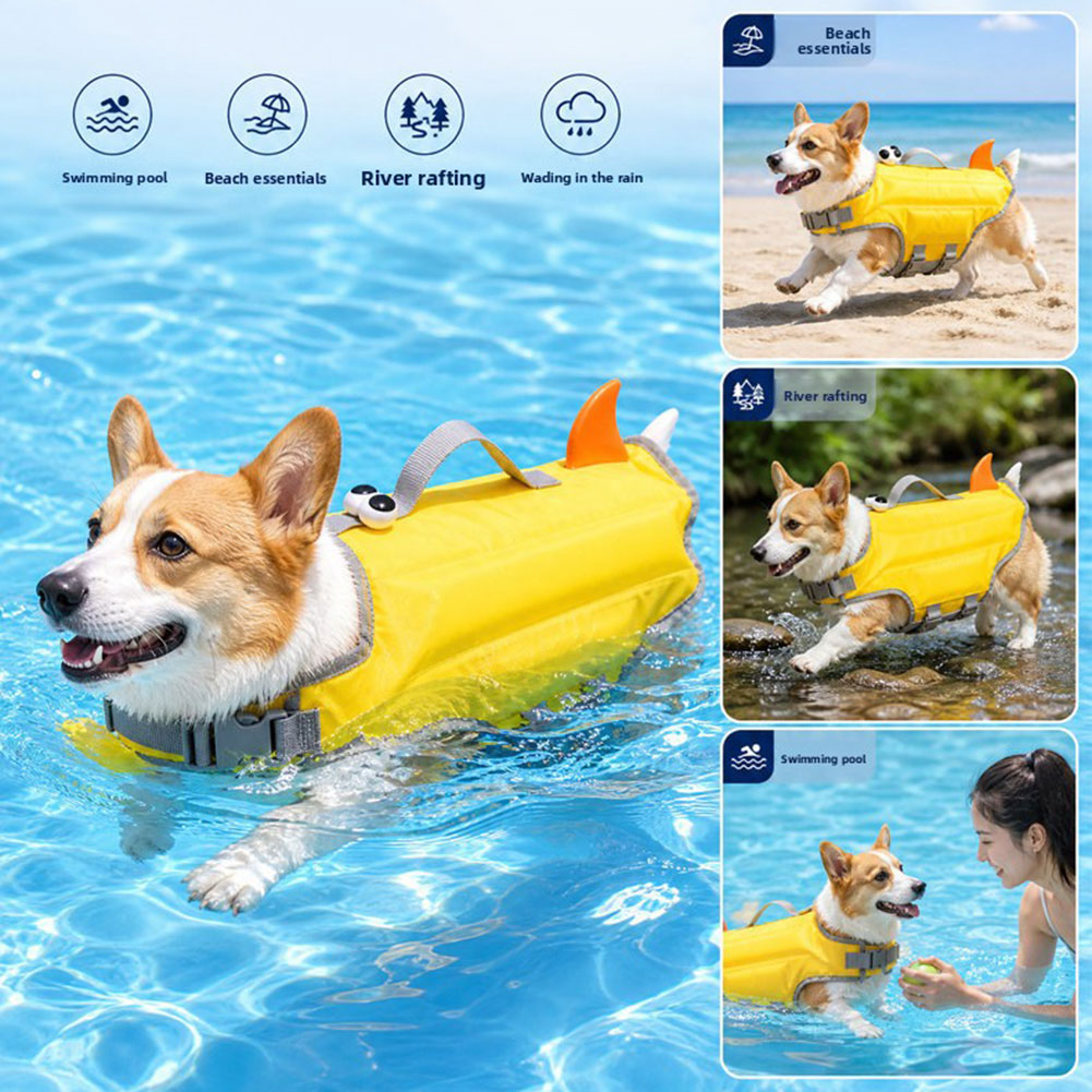 سترات نجاة للكلاب عالية الطفو  - مراجعة Dog Life Jacket Vest Buoyancy Handle وسعره