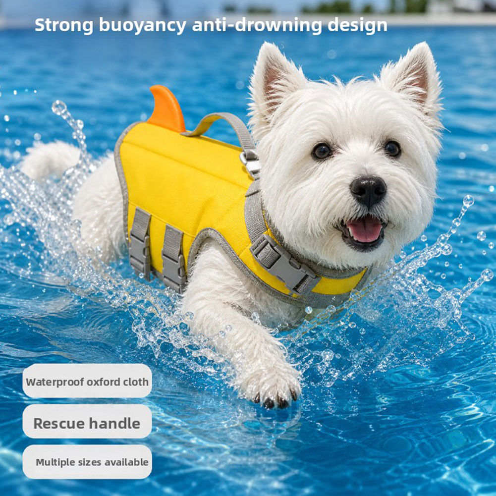 سترات نجاة للكلاب عالية الطفو  - مراجعة Dog Life Jacket Vest Buoyancy Handle وسعره