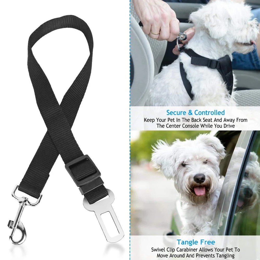 حزام أمان قابل للتعديل من النا - مراجعة Dog Seat Belt Harness Safety Tether وسعره