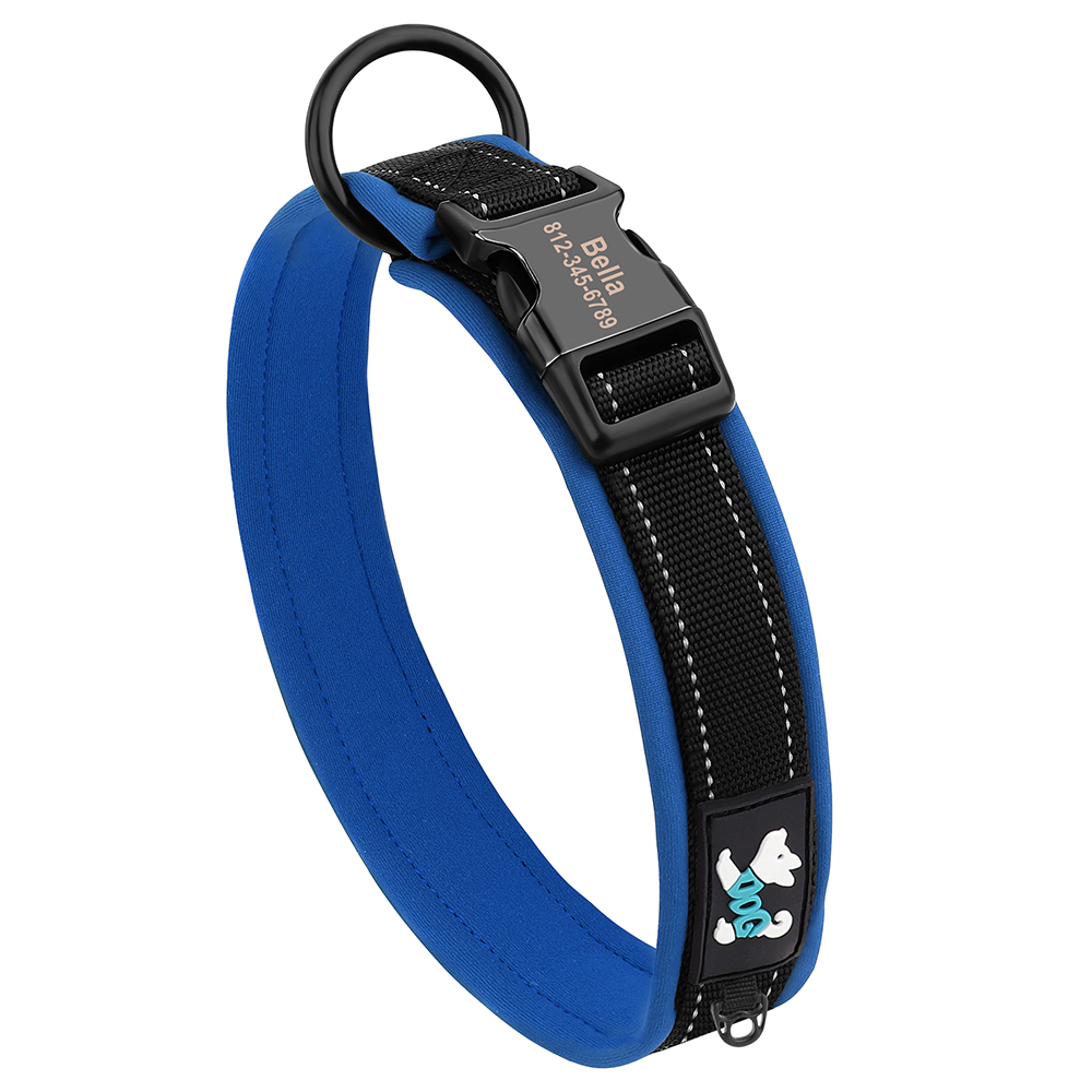 شخصية طوق بكلاب عاكسة الكلاب ا - مراجعة Reflective Dog Collar Personalized Engraved وسعره