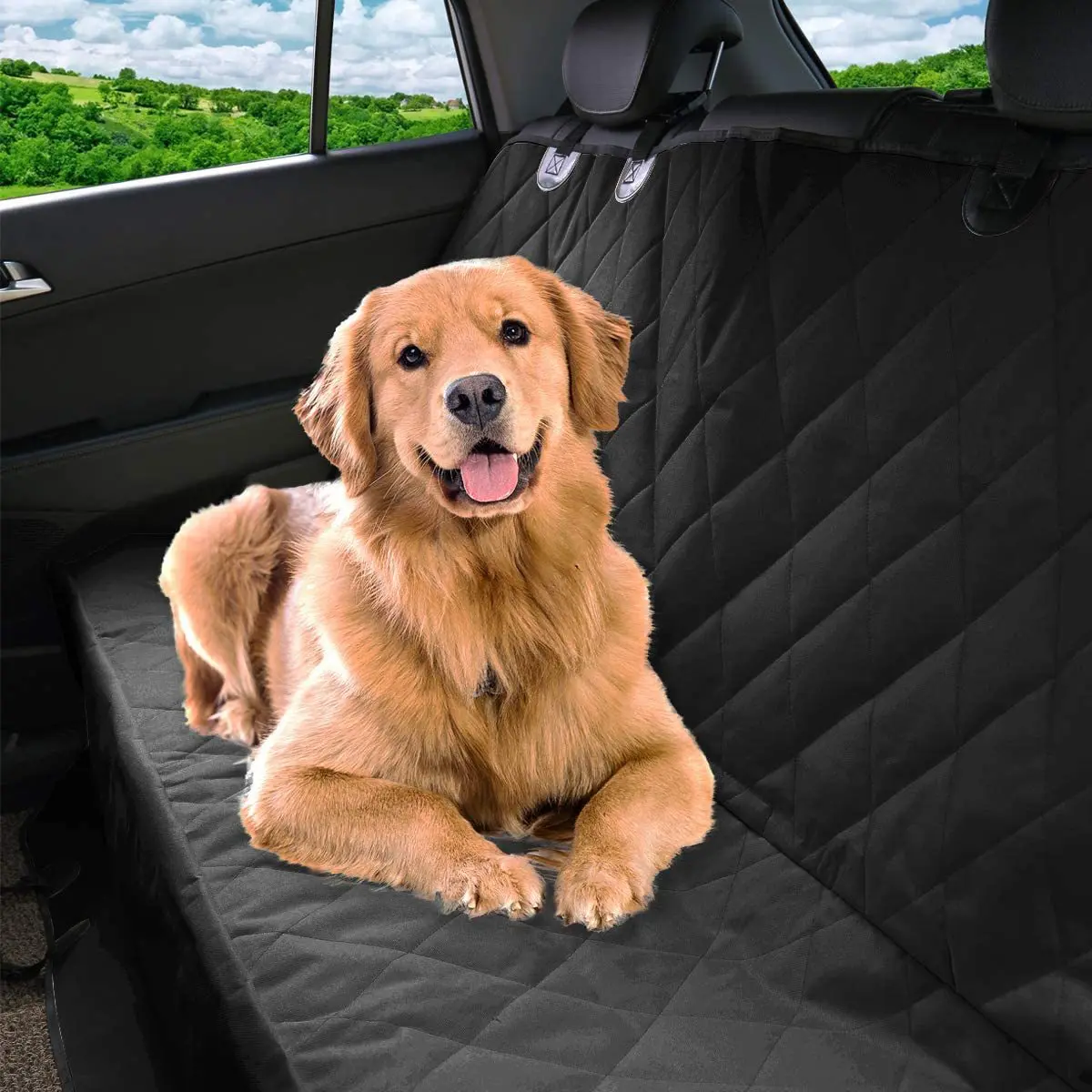 غطاء مقعد السيارة للكلاب، حصير - مراجعة Dog Car Seat Cover Waterproof Back Seat وسعره