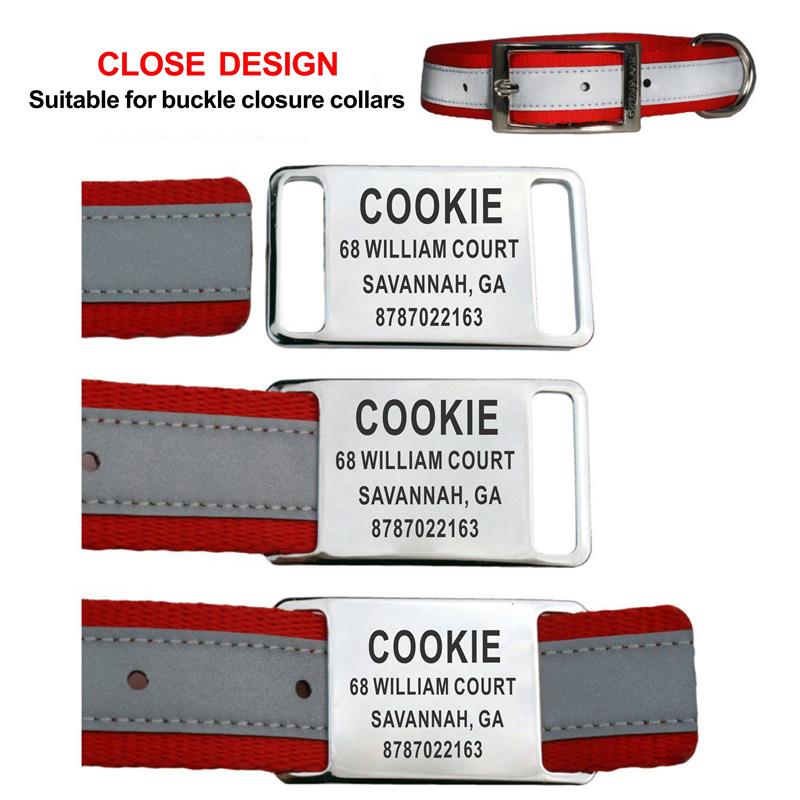 علامة معرف الحيوانات الأليفة ا - مراجعة Reflective Dog Collar Personalized Engraved وسعره