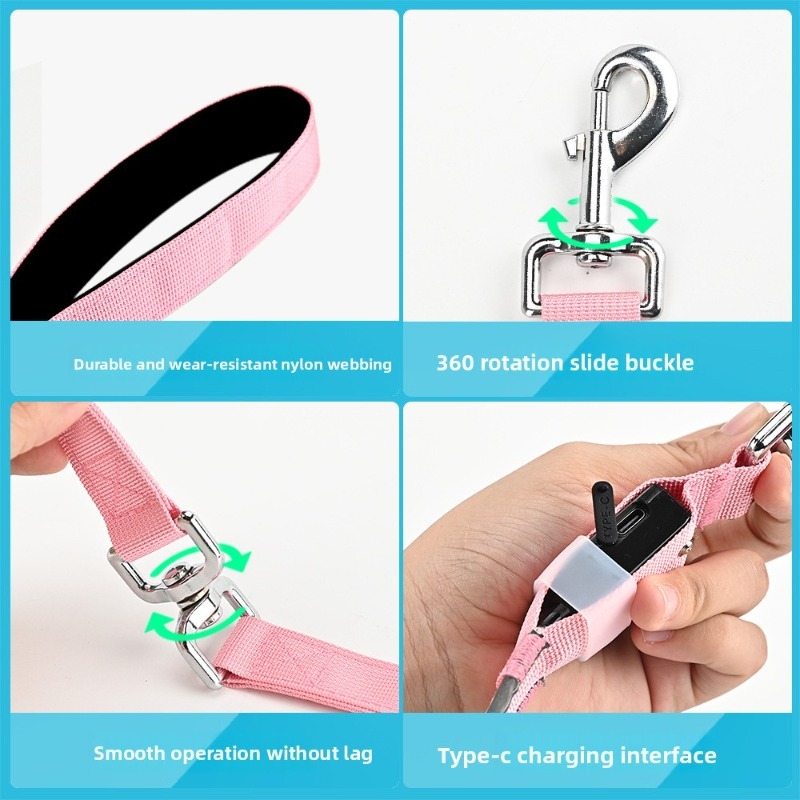 طقم طوق وحبل مضيء للكلاب قابل  - مراجعة Led Dog Collar Glowing Rechargeable Usb وسعره
