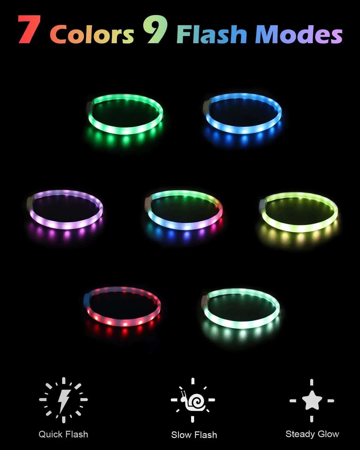 RGB تلطيخ متوهجة طوق للكلاب كب - مراجعة Led Dog Collar Glowing Rechargeable Usb وسعره