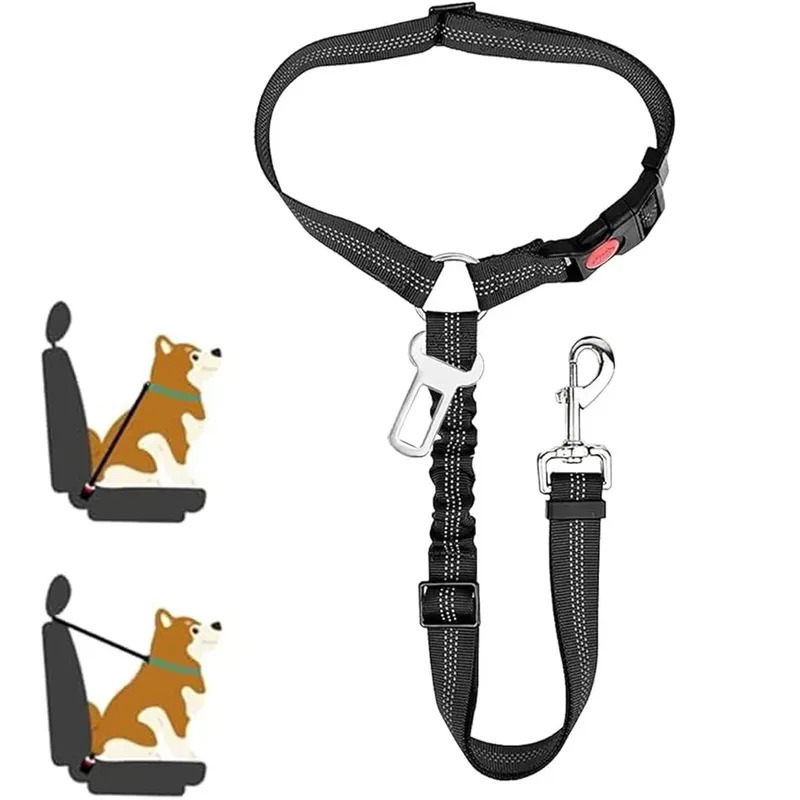 2-in-1 قابل للتعديل عاكس الكلب - مراجعة Dog Seat Belt Harness Safety Tether وسعره