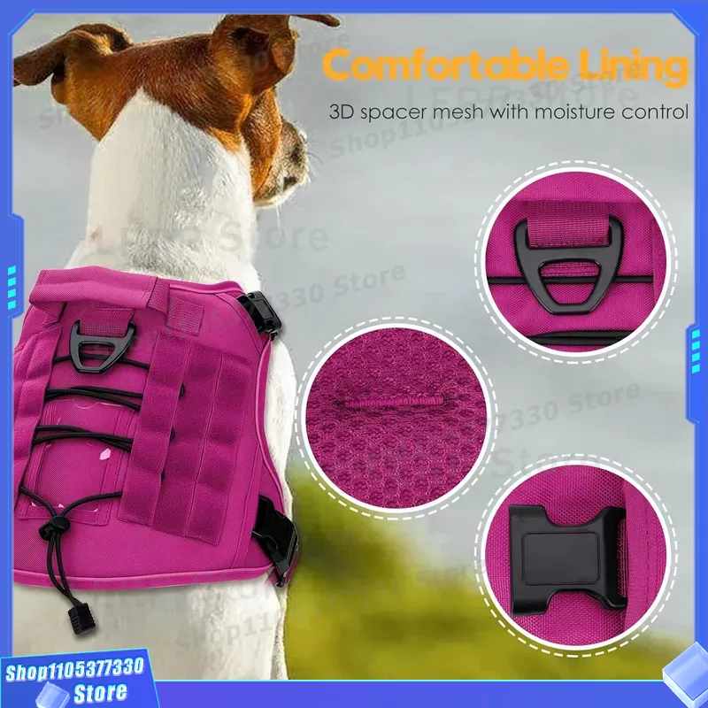 حزام تكتيكي متين للكلاب الكبير - مراجعة Tactical Dog Harness Military K9 Molle وسعره