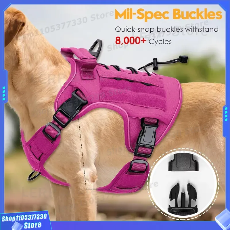 حزام تكتيكي متين للكلاب الكبير - مراجعة Tactical Dog Harness Military K9 Molle وسعره