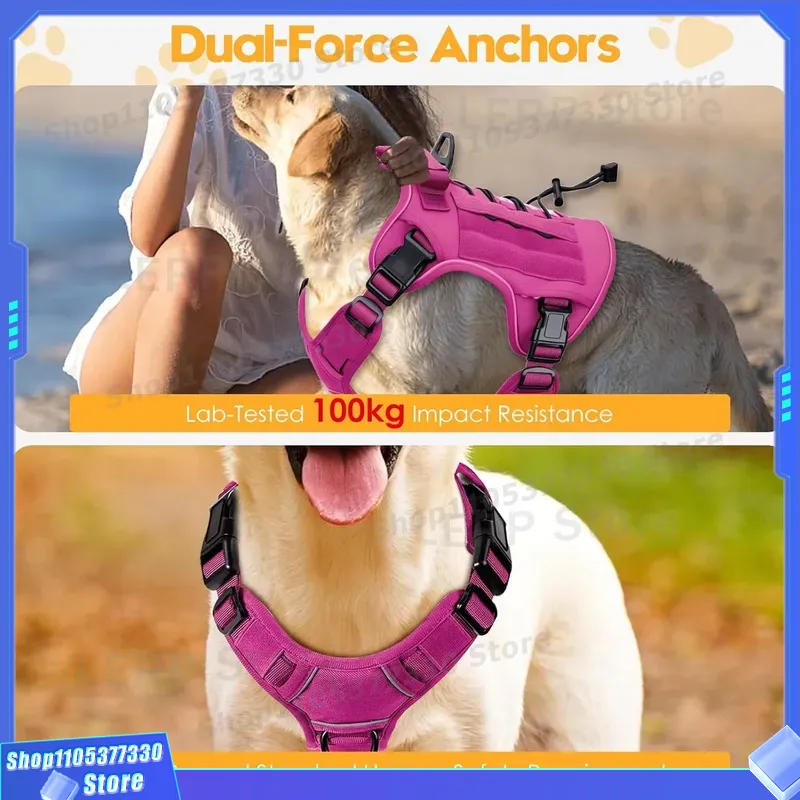 حزام تكتيكي متين للكلاب الكبير - مراجعة Tactical Dog Harness Military K9 Molle وسعره