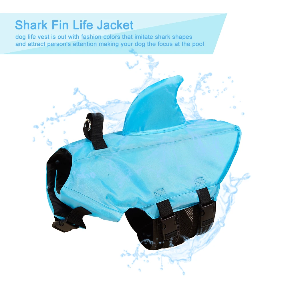 سترة نجاة للكلاب بتصميم زعنفة  - مراجعة Dog Life Jacket Vest Buoyancy Handle وسعره