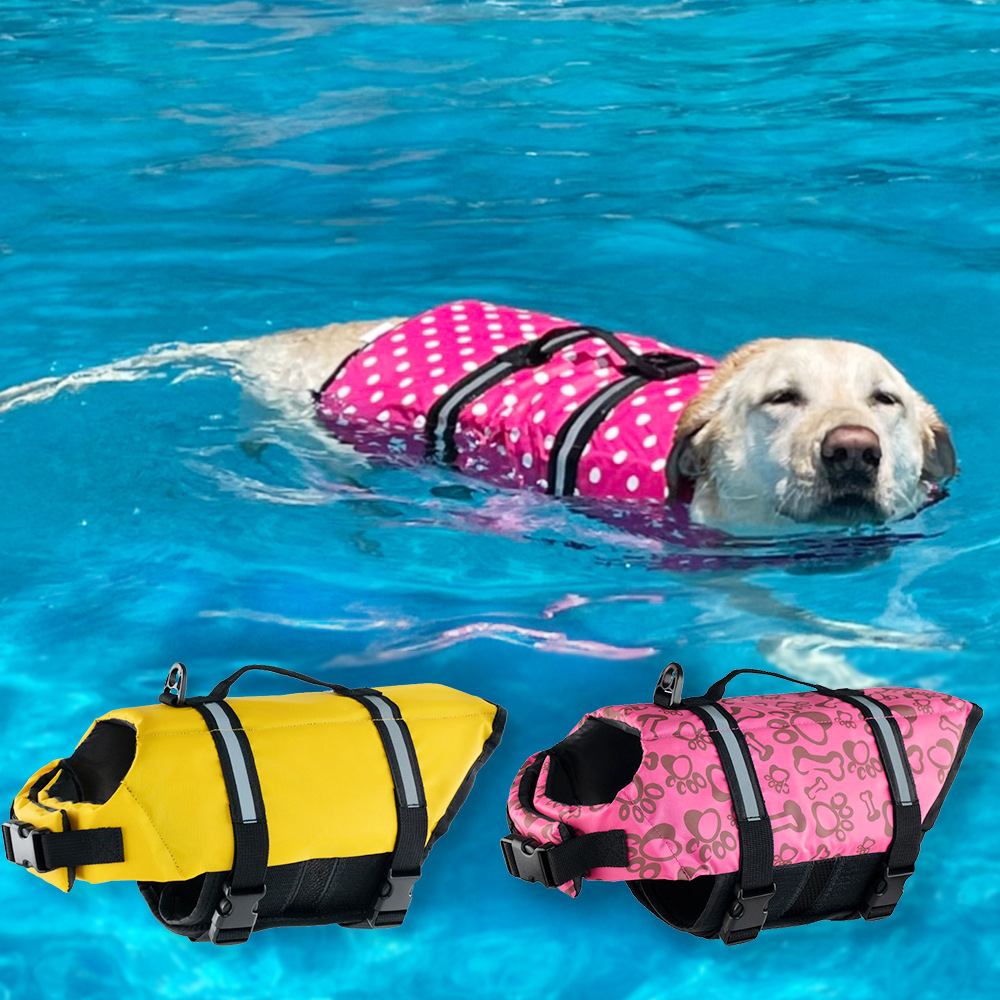 سترة نجاة للكلاب مع مقبض للإنق - مراجعة Dog Life Jacket Vest Buoyancy Handle وسعره