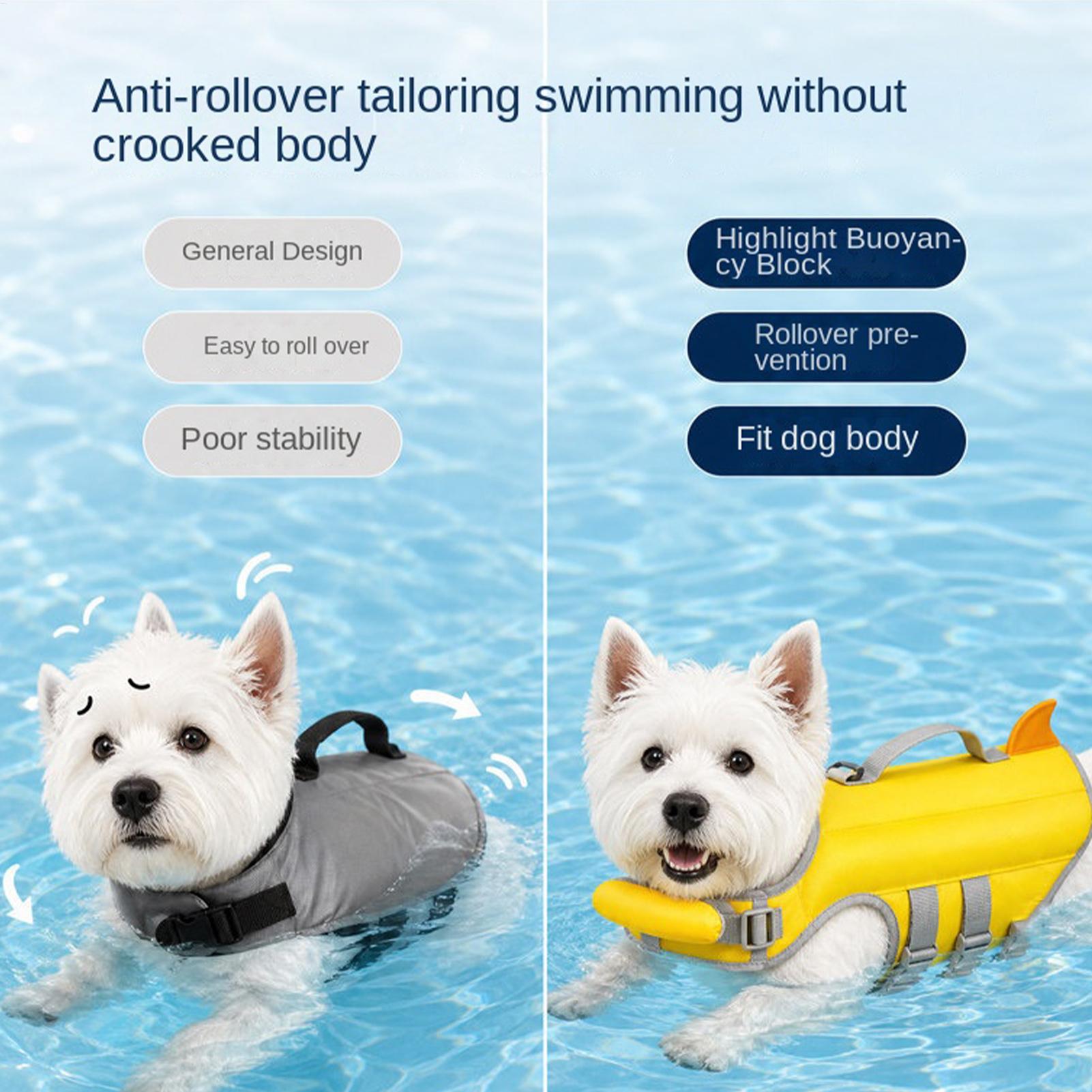 سترة نجاة للكلاب عالية الطفو م - مراجعة Dog Life Jacket Vest Buoyancy Handle وسعره