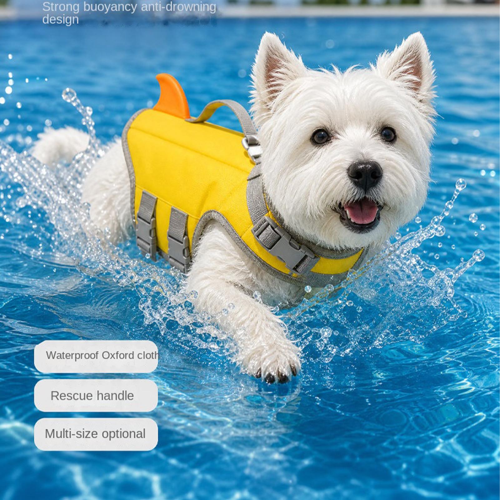 سترة نجاة للكلاب عالية الطفو م - مراجعة Dog Life Jacket Vest Buoyancy Handle وسعره