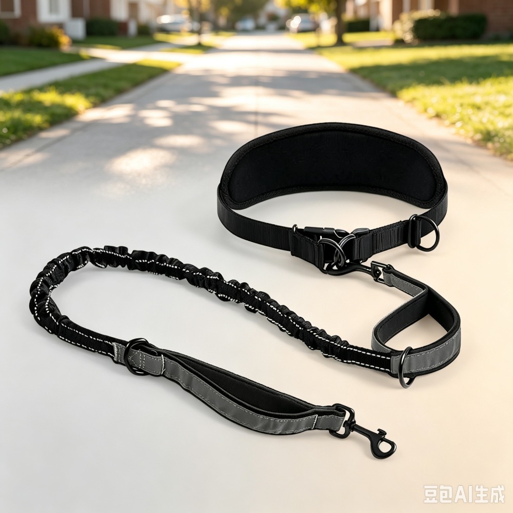 حقيبة خصر للجري مع حزام للحيوا - مراجعة Hands Free Dog Running Leash Waist Belt وسعره