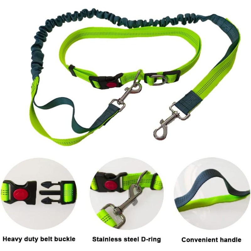 حزام مشي للكلاب بدون استخدام ا - مراجعة Hands Free Dog Running Leash Waist Belt وسعره