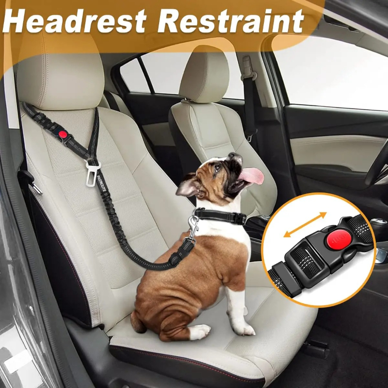 حزام أمان للكلاب في السيارة قا - مراجعة Dog Seat Belt Harness Safety Tether وسعره