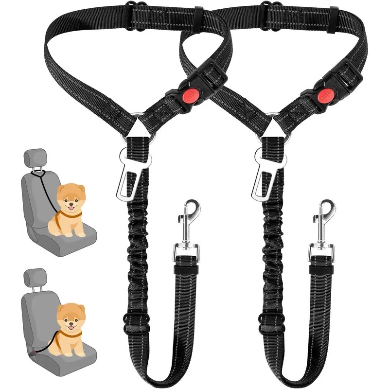 حزام أمان للكلاب في السيارة 2  - مراجعة Dog Seat Belt Harness Safety Tether وسعره