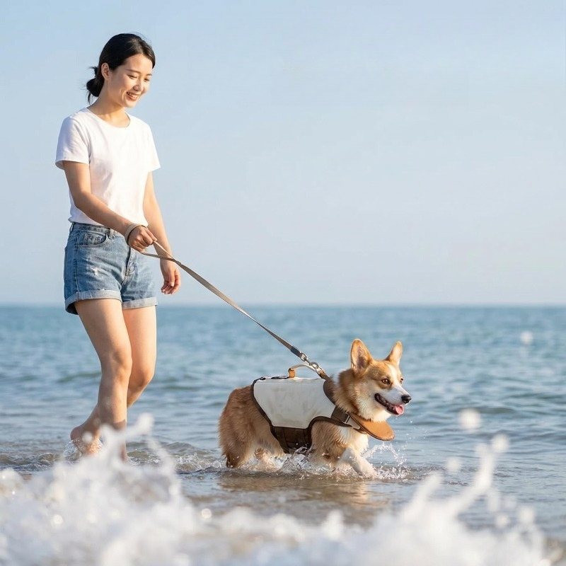 سترة نجاة للكلاب مع مقبض إنقاذ - مراجعة Dog Life Jacket Vest Buoyancy Handle وسعره