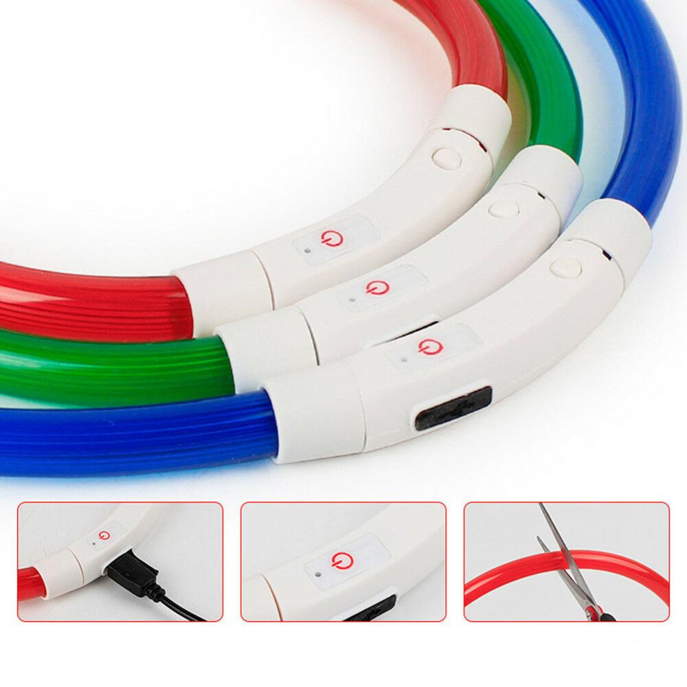 متعدد الألوان LED كلب طوق القط - مراجعة Led Dog Collar Glowing Rechargeable Usb وسعره