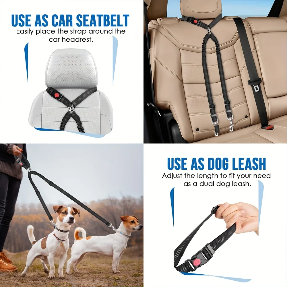 حزام أمان للكلاب في السيارة، ح - مراجعة Dog Seat Belt Harness Safety Tether وسعره