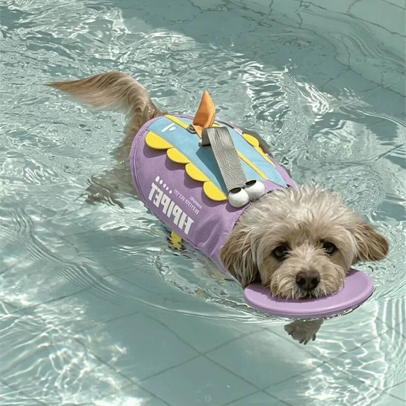 سترة نجاة للكلاب على شكل سمكة  - مراجعة Dog Life Jacket Vest Buoyancy Handle وسعره