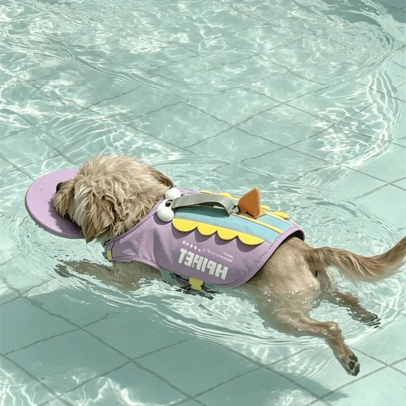 سترة نجاة للكلاب على شكل سمكة  - مراجعة Dog Life Jacket Vest Buoyancy Handle وسعره